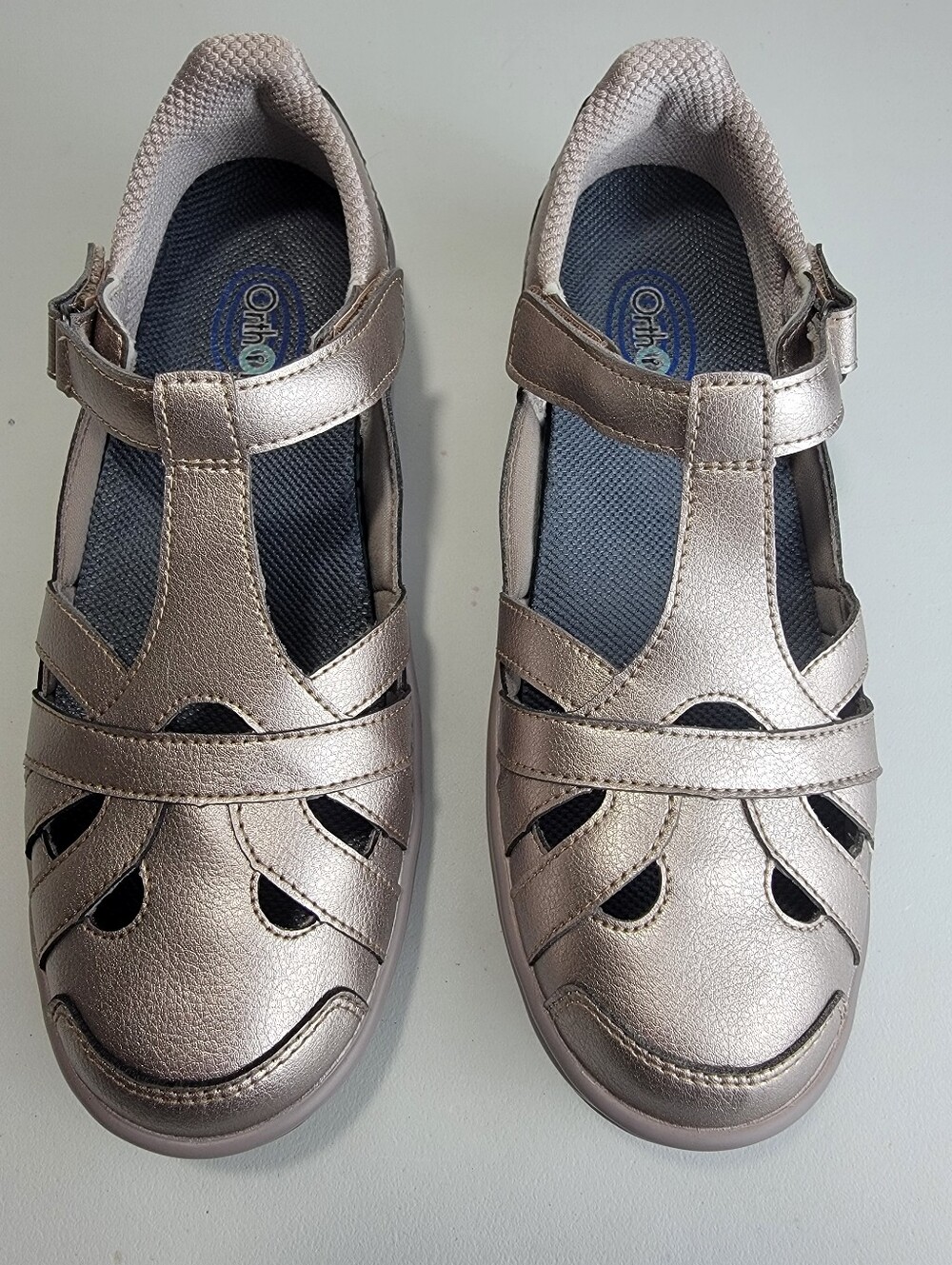 Orthofeet Juno Mary Jane Pewter Comfort Shoes Sandals Women's Sz 9.5M Adjustable - Picture 2 of 15